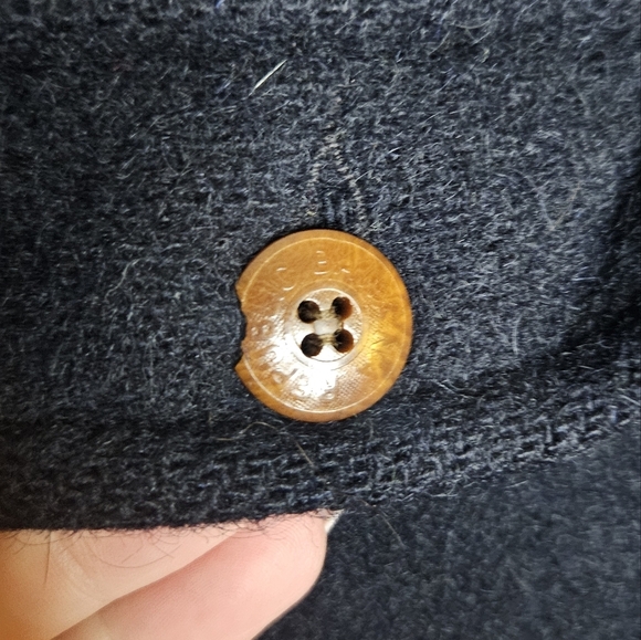 Vintage Banana Republic Men's Large Coat Mohair Wool Blend Leather 1990s USA - Picture 15 of 16